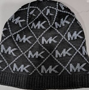 New Michael Kors Monogram Gray Beanie, Women's, Small